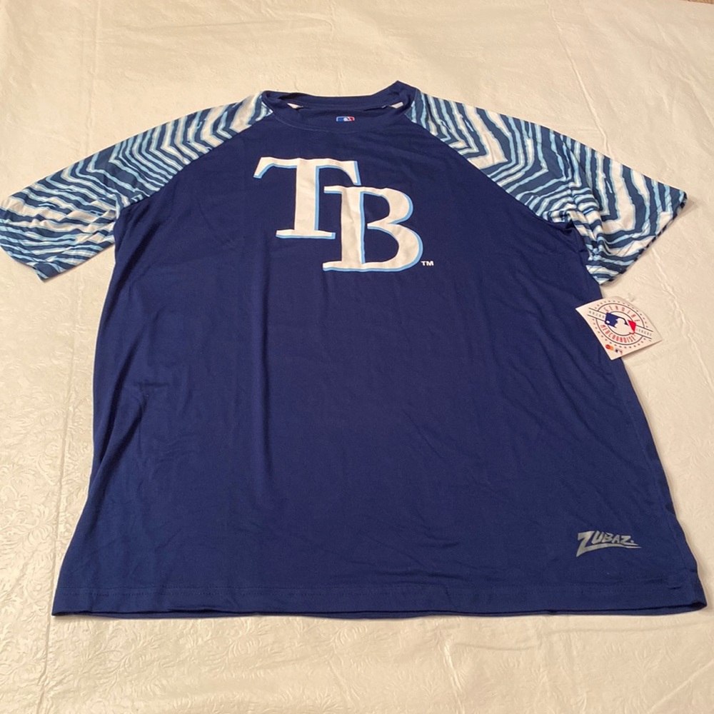 MLB Tampa Bay Rays Blue Raglan Sleeve T-Shirt- Men’s Size M- NWT